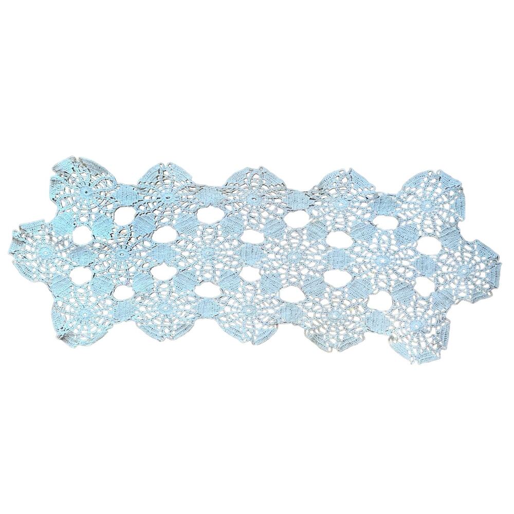 White Tabletop Doily Rectangular Home Decor Accent Open Crochet